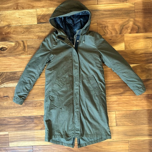 Zara Jackets & Blazers - Zara Green Hooded Parka Jacket size Small